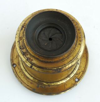 Antique Brass Large Format F11 Camera Lens.  E & T Underwood.