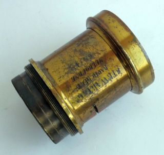 Antique Brass Lens 6 1/2 x 4 3/4 Inch Stewart & Co.  Melbourne Rapid Rectilinear 2