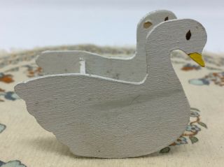 Vintage Dollhouse Miniature Wood Rocking Swans Ducks Seat Toy