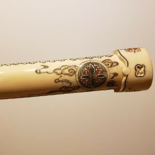 Antique Chinese Bone Carved Swords ceremonial 5