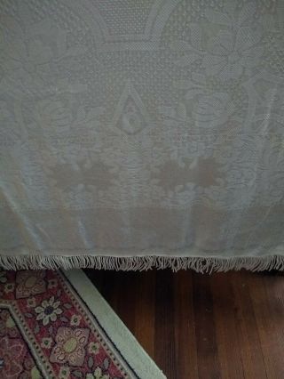 Martha Washington Chenille Bedspread,  Antique White Ecru 91 X 76 Twin Full