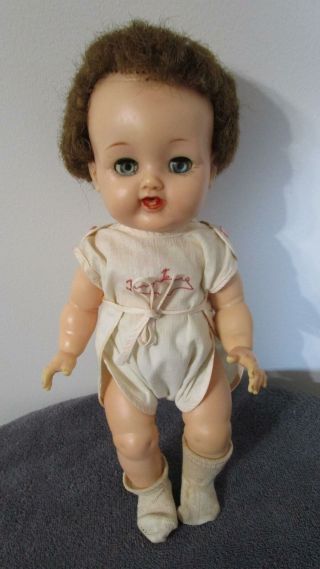 Vintage Ideal Betsy Wetsy Doll Wearing Old Dress Cute 13 "