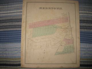 Antique 1876 Geneva Kerrtown Crawford County Pennsylvania Handcolor Map Fine Nr