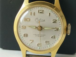 Vintage Bifora 17 Jewels 20 Microns Gold Mechanical Ladies Watch 1970 