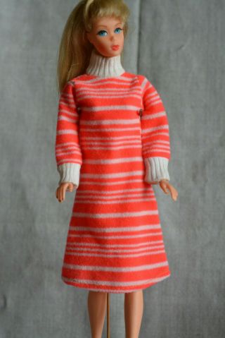 Vintage Barbie Clone Mod Striped Red Dress