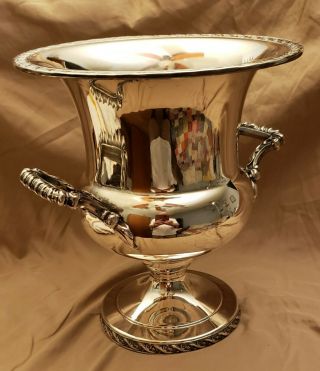 Antique Wm Roger And Son Silver Plate Ice Bucket Trophy Wine Champagne Cooler