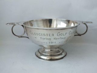 Antique Solid Sterling Silver " Golf " Trophy Bowl 1904/ Dia 11.  1 Cm/ 190 G