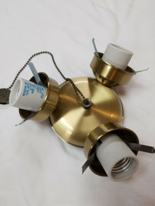 Hampton Bay 52 in.  Antique Brass Ceiling Fan Light Kit Part (s) Only 2