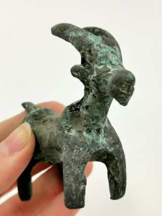 Rare Roman Ca.  300 Ad Bronze Statue Of A Goat - God Mars - Rare - R603