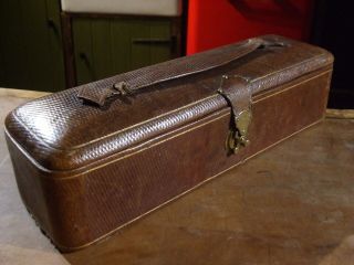 Antique French Leather Box For Gloves Ideal For Jewellery Lock/clasp