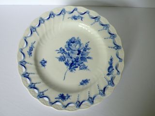 Antique Royal Copenhagen Porcelain Botanical Blue Fluted Pierced Plate 2