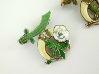 Vintage / Antique Daughters Of The Nile Sterling & Gold Fill Enamel Pins 3