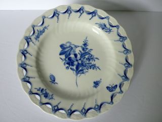 Antique Royal Copenhagen Porcelain Botanical Butterfly Blue Pierced Plate 1