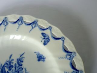 Antique Royal Copenhagen Porcelain Botanical Butterfly Blue Pierced Plate 1 3