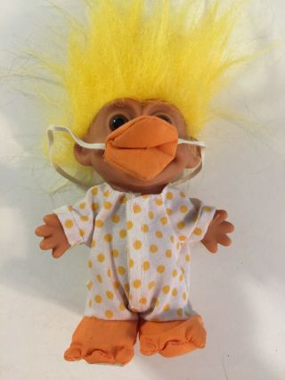 Vintage Russ Troll Doll Duckling Outfit 4.  5” Yellow Hair