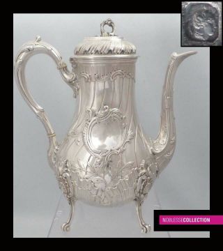 Tetard Antique 1880s French Sterling Silver Coffee/tea Pot 24.  7 Troy Oz