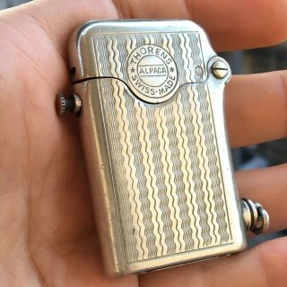 Antique Vintage Thorens Single Claw Alpaca Petrol Lighter Extremely Rare