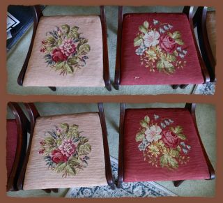 Duncan Phyfe Rose Back Tell City Dining Side Chair Set (4),  RARE Three Roses 10