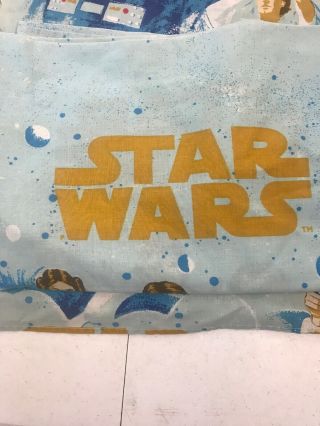 Vintage 70s Star Wars 1 Twin Flat Sheet and 1 pillowcase 2