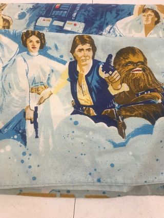 Vintage 70s Star Wars 1 Twin Flat Sheet and 1 pillowcase 3