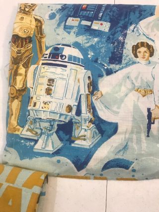 Vintage 70s Star Wars 1 Twin Flat Sheet and 1 pillowcase 5