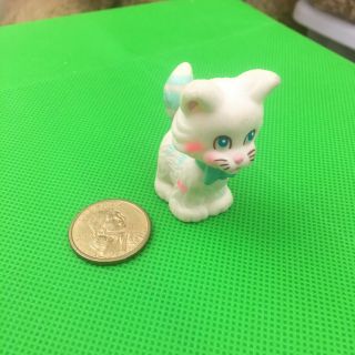 Vintage Htf Quints Pet Cat Kitten Dollhouse Mini Baby Accessory Friend - Teal
