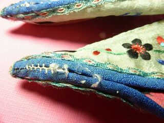 ANTIQUE CHINESE BOUND FEET LOTUS SILK EMBROIDERED SHOES 2
