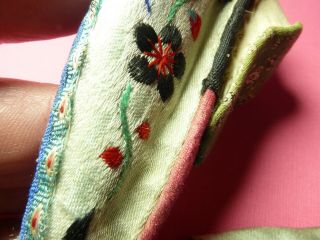 ANTIQUE CHINESE BOUND FEET LOTUS SILK EMBROIDERED SHOES 6