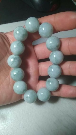 100 Natural Burmese Jadeite Jade Beaded Bracelet Grade A 72822