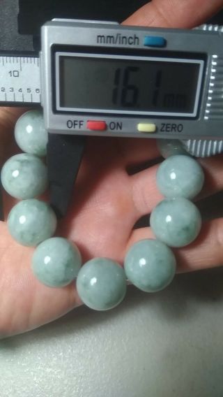 100 Natural Burmese Jadeite Jade Beaded Bracelet Grade A 72822 2