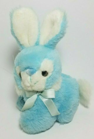 Vintage America Wego Blue Baby Bunny Rabbit Plush Stuffed Animal Easter