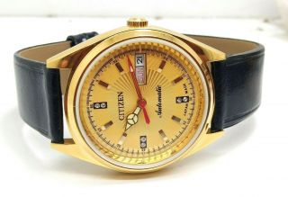 Citizen Automatic Men,  S Gold Plated Vintage Gold Dial Made Japan Watch Run Orde