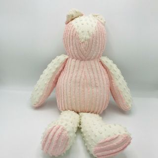 Pretty Bear Pink And White Chenille Vintage Handmade Plush Stuffed Teddy Bear