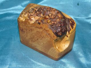 Stunning Signed Fred & Marilyn Buss Maple Burl & Madrone Sculpture Puzzle Box