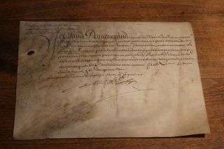 1647 Louis Xiv Secretary Advisor Signed Manuscript Parchmen Document Italy Army
