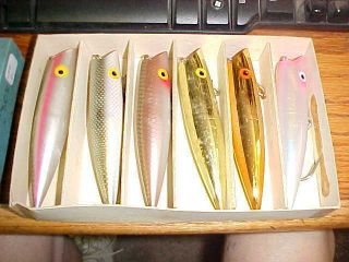 Tomic Made In Canada Box Of Six Mixed 5 " Unused?? Salmon Fishing Plugs/lures 25