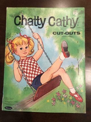 Vintage Chatty Cathy Cut - Outs ©1964 Folder With 2 Dolls,  Clothes,  Accessories