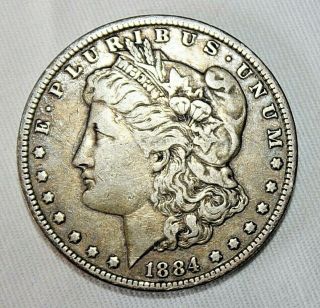 Antique 1884 - O Morgan Silver Dollar Us Coin 90 Silver Shape