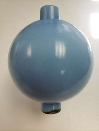 & Rare Antique Blue Milk Glass Slr Co Narrow Ghost Lightning Rod Ball