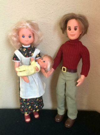 Vintage Mattel Sunshine Family Issue Mom,  Dad,  Baby Dolls,  A/o 1973 Ex