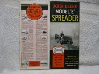 Antique 1939 John Deere Tractor Co Model E Spreader Brochure
