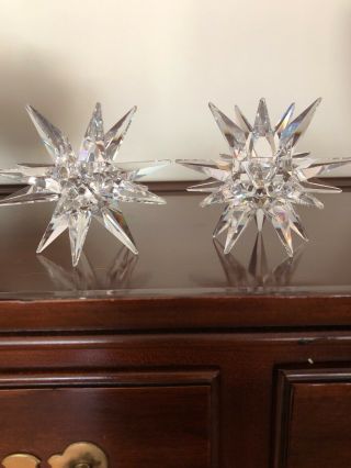 Vintage Star Crystal Candlesticks