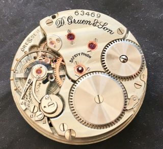 Extremely Rare And Gruen Assmann Pocket Watch Movement Germany