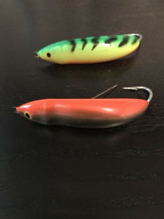 2 Vintage Rapala Weedless Minnow Spoon Lures Made In Finland
