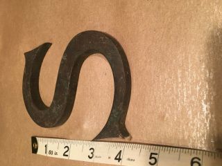 Vintage 4 " Cast Brass Letter " S " A7