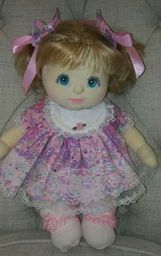 Vintage Mattel 1980s My Child Doll Aqua Eyes - Ash Blonde Hair - Dressed