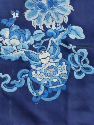 Antique 19 th Chinese silk embroidery robe textile marriage dress with bats 4