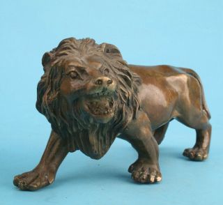 Unique Chinese Old Bronze Hand - Cast Lion Statue Cool Gift Decoration