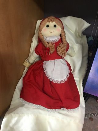 Vintage Little Red Riding Hood Grandma Wolf Topsy Turvy 3 in 1 Doll 18”rag doll 2