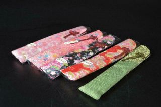 U713: Japan Fabric Flower Pattern Bag Shifuku For Sensu Bundle Tea Ceremony